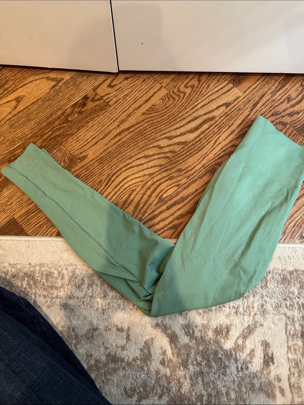 Set Active Womens Stretch Ribbed Leggings in Mint Green - medium